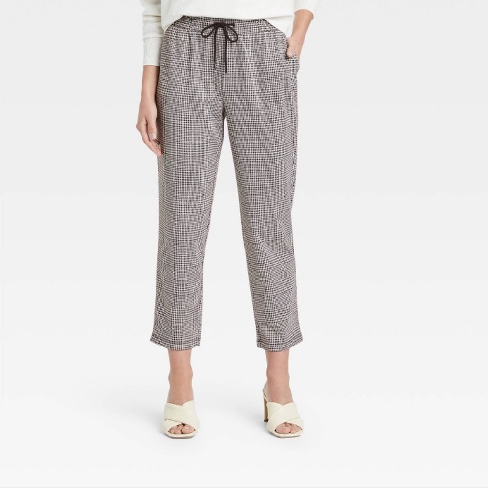 NWT A New Day High Rise Plaid Knit Ankle Pull on Pants XL
